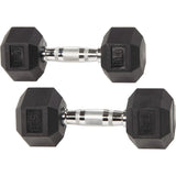 Rubber Coated Hex Dumbbell Weight Set and Storage Rack, Multiple Packages