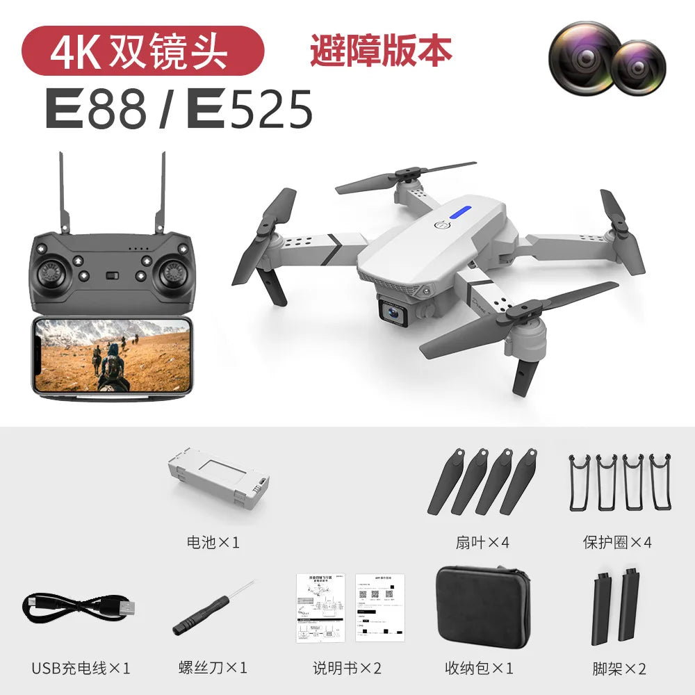 New E88 Pro WIFI FPV Drone Wide Angle HD 4K 1080P Camera Height Hold RC Foldable Quadcopter Dron Helicopter Toys Gift