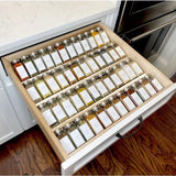 Acrylic 4 Tier Spice Drawer Organizer Rack Seasoning Jars Drawer Insert Storage Tray Expandable Kitchen Cabinets Organizer Rack