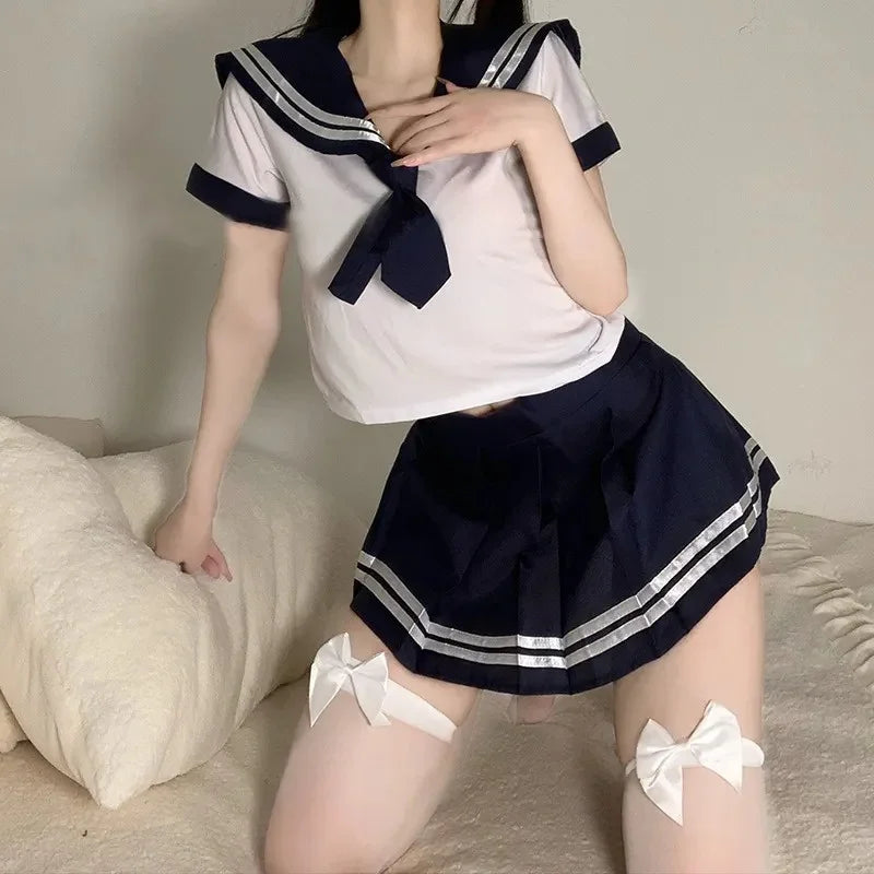 Japanese Campus Sexy Lingerie Student Motion Uniform Cosplay School Girl Underwear Sex Costume Erotic See-Through Cute Role Play