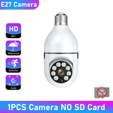 1/2/4PCS E27 Bulb Wifi Camera Surveillance Night Vision Full Color Ai Human Tracking 4X Digital Zoom Video Security Monitor Cam