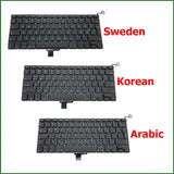 New Replacement Keyboard For Macbook Pro 13" A1278 Keyboard UK US RU DE PT CH SE HU NO DK KR Layout 2009 2010 2011 2012 Year