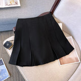 63638 Women's Thin Pleated Skirt, Simple Short Skirt, Female A-line Skirt, Plus Size, Fat women, Spring, Summer Style, 2023