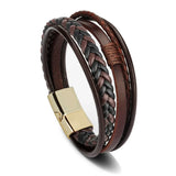 Trendy  Leather Bracelets For Men Multilayer Braided Rope Bracelets For Male Bracelets Jewelry Pulsera Hombre