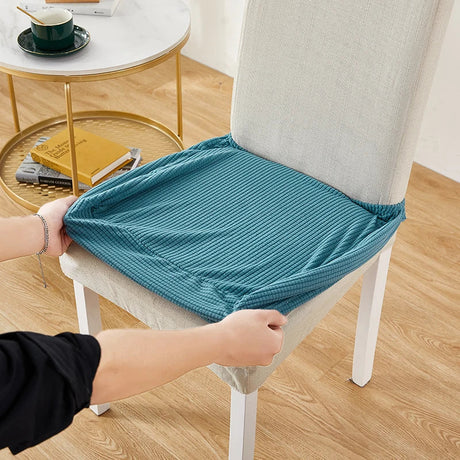 Jacquard Chair Cushion Cover for Elastic Chair Slipcovers for Dining Room Chair Protector Chair Seat Cover for Home Chair Covers