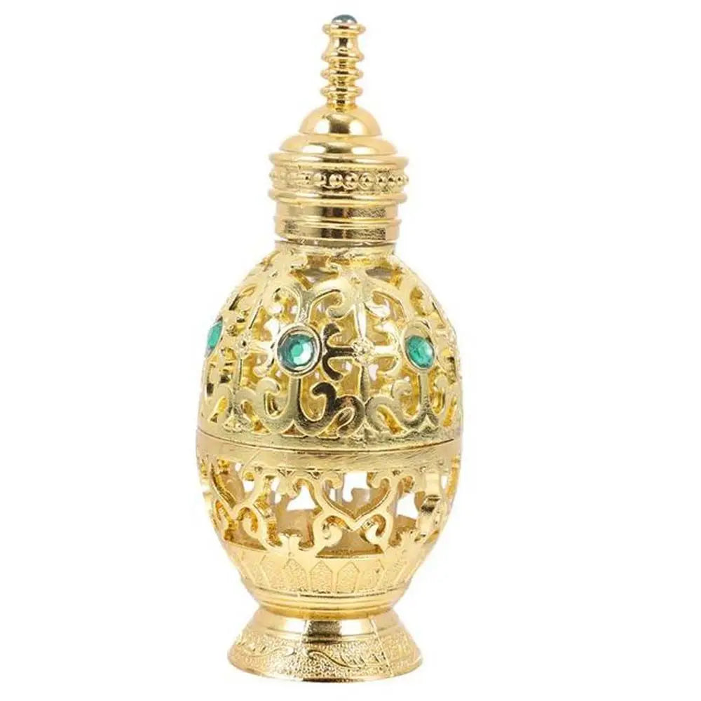 1Pc Middle Eastern Perfume Bottle Vintage Aromatherapy Fragrance Bottle Essential Oil Bottle Gold Plating Perfume Bottle