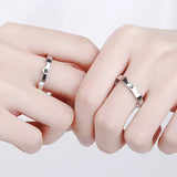 1/2pcs New Couple Ring Set Minimalist Zircon Moon Star Opening Ring Women's Stackable Finger Set Engagement Jewelry Accessories