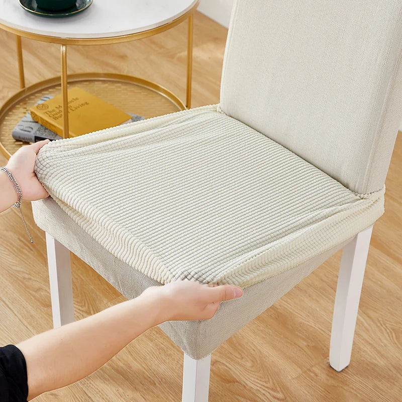 Jacquard Chair Cushion Cover for Elastic Chair Slipcovers for Dining Room Chair Protector Chair Seat Cover for Home Chair Covers