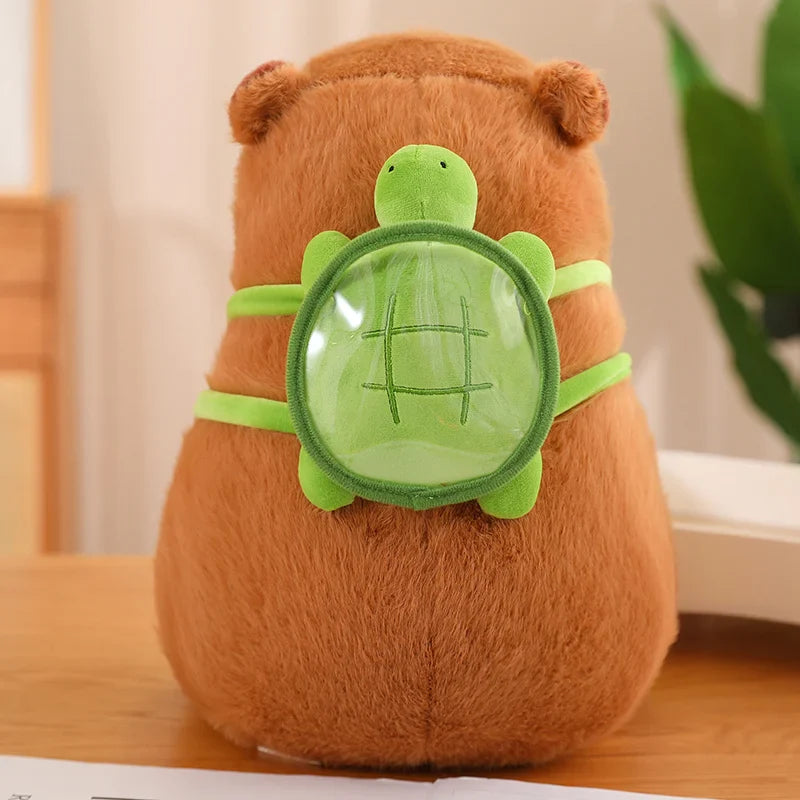 Cute Fully Filled Capybara Plush Animal With Turtle Tortoise Backpack Toys For Baby Appease Sleeping Pillow Christmas Nice Gift