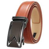 Plyesxale Men Belt 2024 Cowhide Genuine Leather Belts For Men Luxury Automatic Buckle Belts Brown Black Cinturones Hombre B55