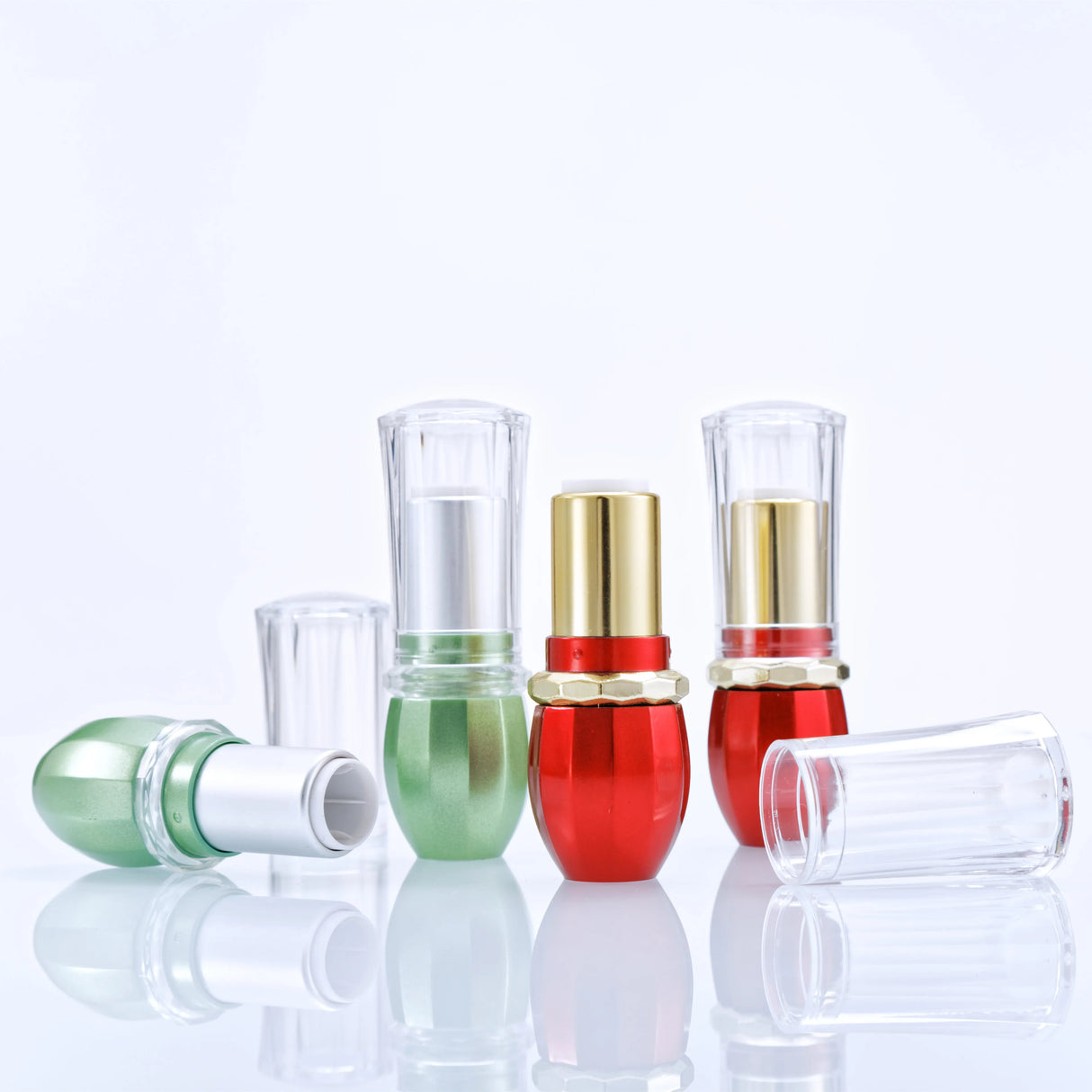 12.1mm DIY Green Bottle Lipstick Refillable Wholesale Lip Balm Fillers Empty Lip Rouge Accessories Lip Gloss Container