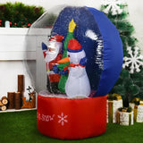 Christmas Inflatable Decoration Santa Claus Snowman Hot Air Balloon LED Lighted Snowing Inflatable Toy New Year Xmas Party Decor