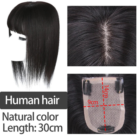 Synthetic Hair Fake Fringe Clip in Bang Cover White Hair Natural Invisible Front Neat Bang Extensions For Women Wig Hairpiece