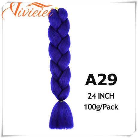 6 Pcs 24” Synthetic Braiding Hair Pink Jumbo Braids Hairstyles Purple Blue Blonde Ombre Hair Extensions For Women 100G/Pack