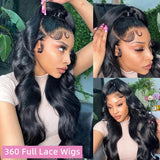 Body Wave 360 Lace Wig Human Hair Pre Plucked Transparent 13x4 Lace Frontal Wig Brazilian Hair Wigs For Black Women Bling Hair