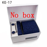 Luxury Tie Set Gift Box For Men Wedding Jacquard Necktie Square Clip Cufflinks Handkerchief Brezo Pour Teal Tie