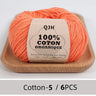 QJH 100% Cotton Yarn, Cotton Baby Sport Weight Yarn, Amigurumi Yarn, Summer Soft Yarn, Crochet/Knitting Yarn - 6 Pcs