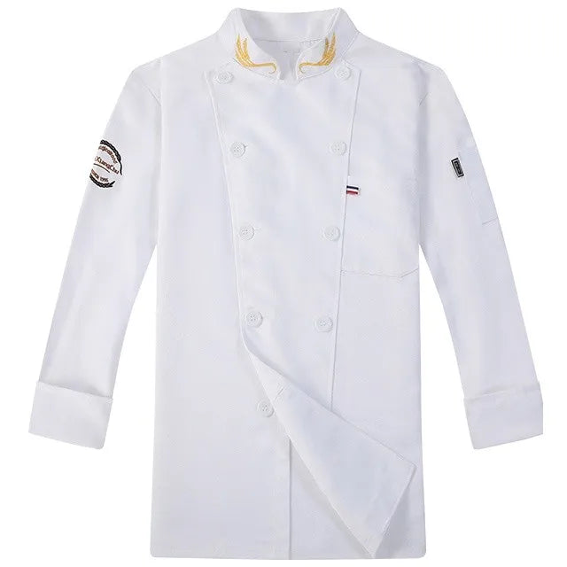 Chef Jacket Men Women Short Sleeve Cook Shirts Coat Embroidery Restaurant Hotel Bakery Waiter Uniform