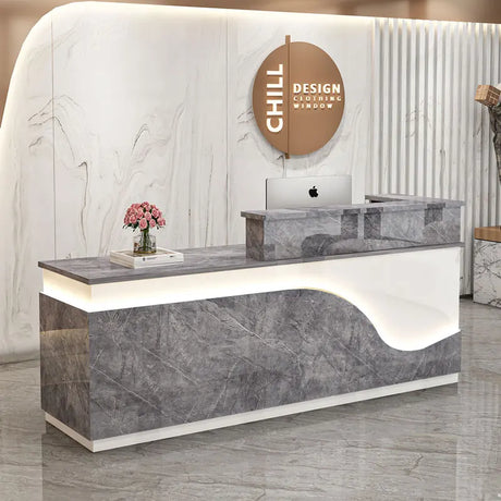 White Light Reception Desks Design Stylish Modern Luxury Reception Desks Office Front Mostrador Negocio Commercial Furniture