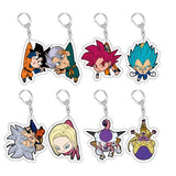 Anime TV Dragon Z Super Saiyan Acrylic Pendant Keychains Balls Son Goku Vegeta IV Beerus Trunks Buu Piccolo Keychain Gifts