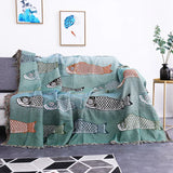 Textile City Ins Modern Simple Koi Fish Pattern Sofa Towel Home Decor Throw Blanket Comfy Soft Carpet Dust-proof Blanket