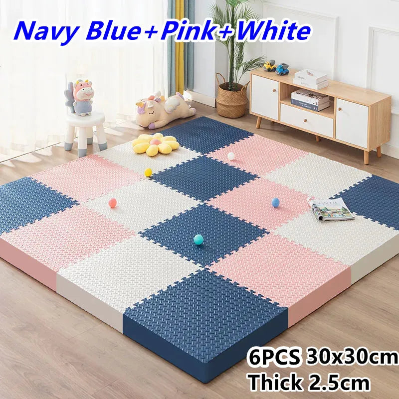 Tatame Baby Play Mat Thick 25mm Baby Activity Gym Play Mats 6PCS 30x30cm Play Mats for Baby Mat Tatames Kids Carpet Puzzle Mat