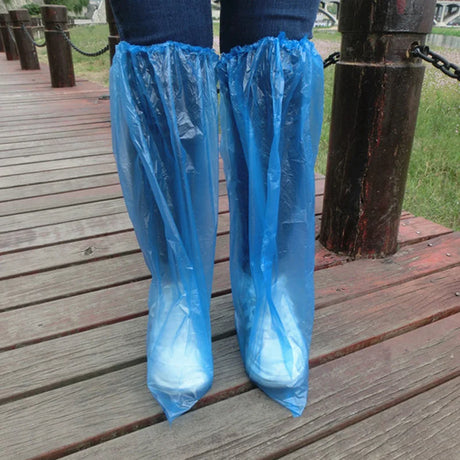 5 Pairs Waterproof Thick Plastic Disposable Rain Polypropylene Shoe Covers High-Top Anti-Slip For Women Men Boot Wholesale