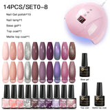 Mtssii  13/16Pcs Gel Nail Polish Set With 36W UV Lamp Dryer Manicure Kit Semi Permanent Soak Off Base Top Coat Nail Art UV Gel