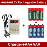 New AA rechargeable battery 9800mah/8800mah 1.5V New Alkaline Rechargeable batery for led light toy mp3 with charger