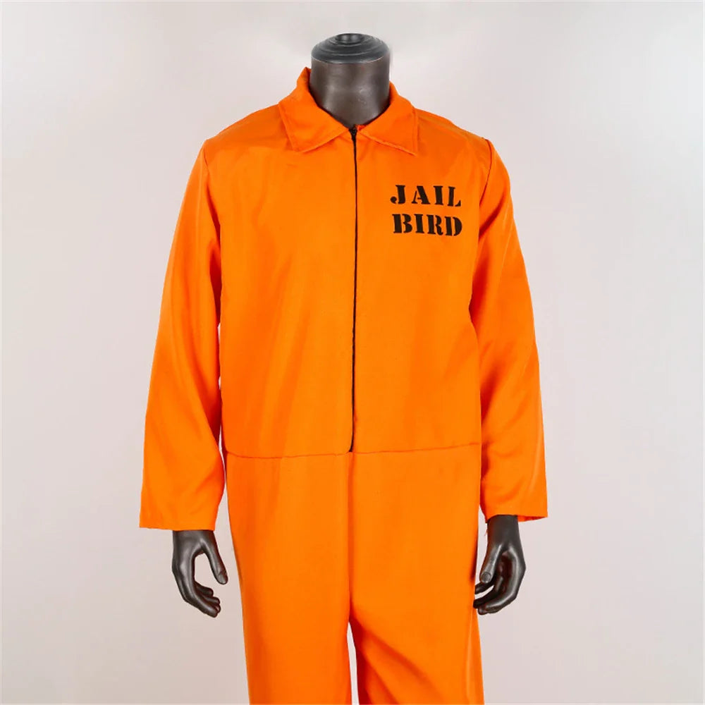 American Prisoner Cosplay Costume Pants Man Jumpsuit Adult Orange Prison Uniform Cosplay Halloween Costume Props