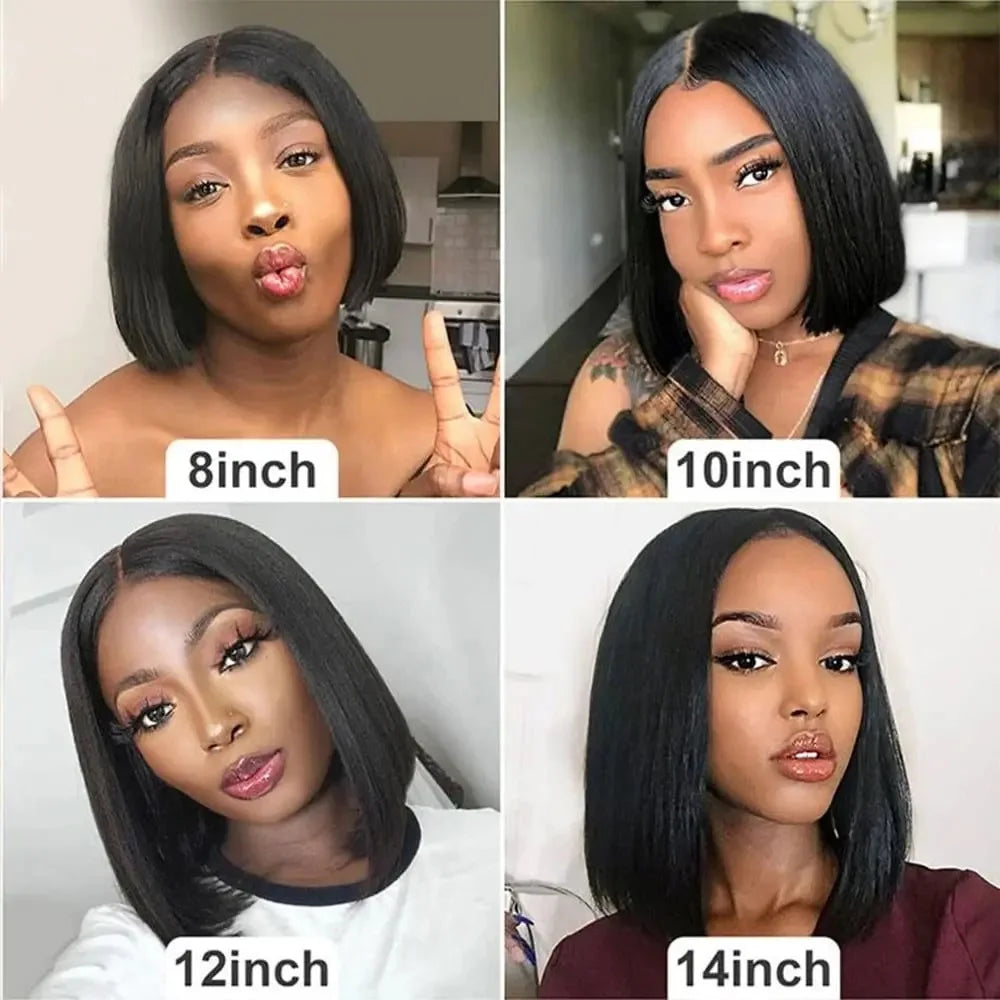 13x4 13x6 Lace Front BOB Wig Pre Pluckes Human Hair Wigs For Women 4x4 Closure Wigs Short Straight Bob Wigs 180 Density