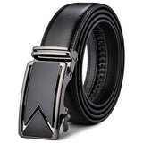 Plyesxale Men Belt 2024 Cowhide Genuine Leather Belts For Men Luxury Automatic Buckle Belts Brown Black Cinturones Hombre B55