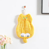 Cute Coral Plush Cat Wipe Towel Microfiber Hand Towels Quick Drying Kitchen Handkerchief Cloths Cartoon Bathroom  Accessories