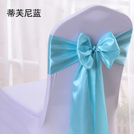 10/100pcs Satin Chair Bow Sashes Wedding Chair Knots Ribbon Butterfly Ties For Party Event Hotel Banquet Home Decoration