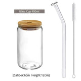 550ml/400ml Glass Cup With Lid and Straw Transparent Bubble Tea Cup Juice Glass Beer Can Milk Mocha Cups Breakfast Mug Drinkware