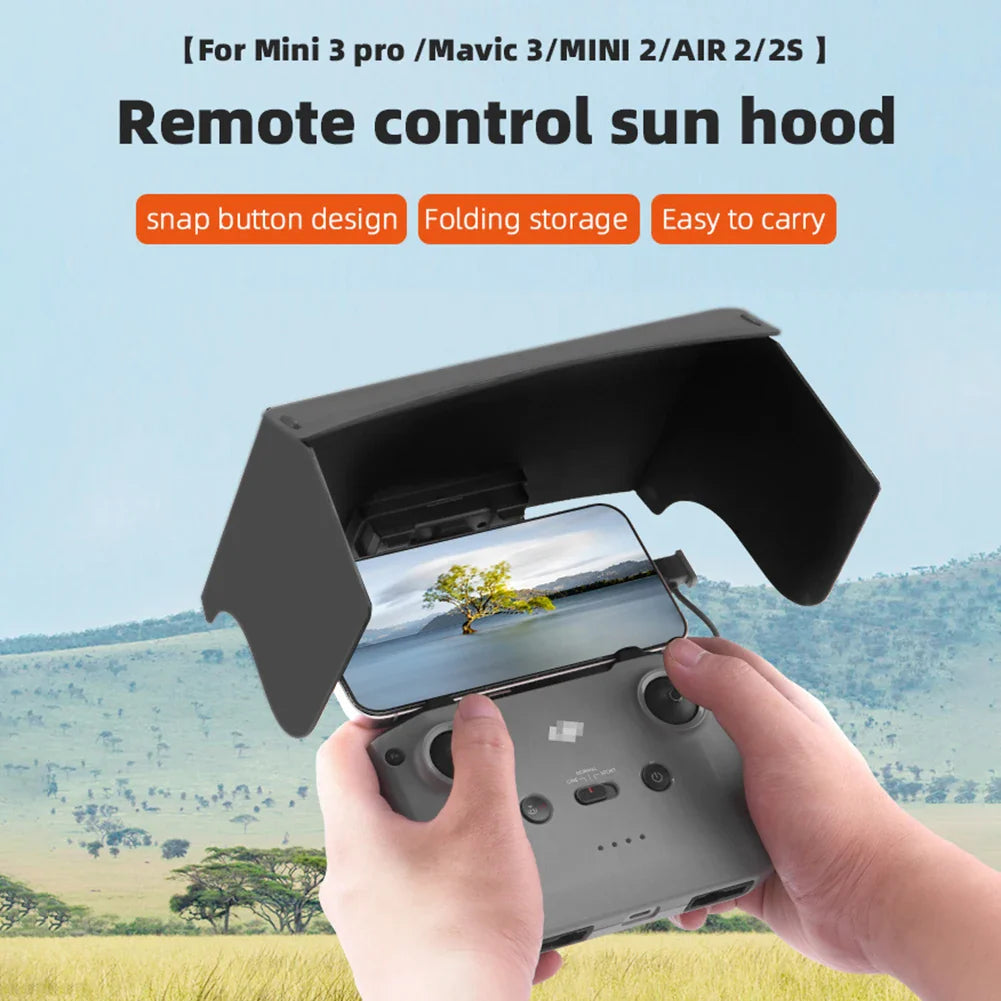 Remote Control Sun Hood For DJI Mavic 3/Mini 2/Air 2/Air 2S/Mini 3 Pro RC-N1 Sun Shade Phone Monitor Folding Sun Phone Holder