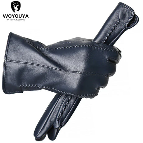 Touch Screen leather gloves,high-end leather gloves women,Genuine Leather winter gloves,Keep warm women's leather gloves-2226