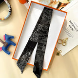 100% Silk Heavy silk Scarf Small fragrance style Long thin narrow tie bag Ribbon decorative streamers neck tie headband gift