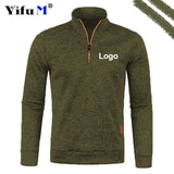 Custom Your Logo Men's Sweatshirts Half Zipper Pullover Male Long Sleeve Flleece Sweater Standcollar Snowflakes Hoodies Men New