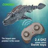 Rc Boat Fist Simulation Radio Controlled Ship Animal Wireless Electric Boat High-Speed Speedboat Mosasaurus Boat Outdoor Toy Boy