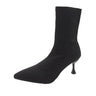 Socks Boots Women Stretch Fabric Elastic Stilettos Heel Sexy Pointed Toe Ankle Boots Slip-On Shoes Woman Thin Heels Party Boats