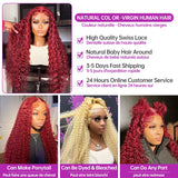 Deep Wave 99J Burgundy Lace Front Wig 13x4 Hd Lace Frontal Wig Water Wave Full Lace Wig Brazilian Glueless Human Hair PrePlucked