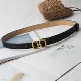 New Women's Fashionable Famous Brand Design Buckle Thin Belt, PU Leather Denim Belt As A Gift For Mothers And Girlfriends