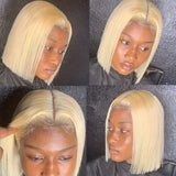 Blonde Bob Wigs Deep Part 13x4 Human Hair Lace Front Wigs for Black Women Pre Plucked Bleached Knots Blond Lace Wigs