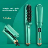 Foldable Electric Hot Comb 5-adjustable Crystal Straight Hair Comb Negative Ion Device Lazy Person Curling Stick Straight Clip