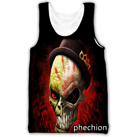 phechion Five Fingers Death Punch 3D Print Casual Tank Tops Undershirt Shirts Streetwear for Men/Women Fashion Vest A230