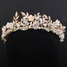 Handmade Bride Hair Accessories Gold Bridal Flower Crown Wedding Head Jewelry Girl Tiaras Crystal Headdress For Girlfriend