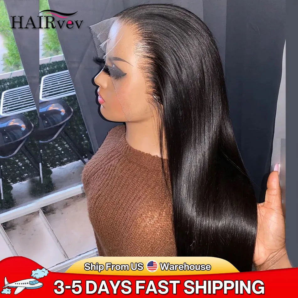 13x4 HD Transparent Lace Frontal Wig Brazilian Straight Lace Front Human Hair Wigs For Women Glueless Straight Lace Closure Wigs