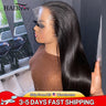 13x4 HD Transparent Lace Frontal Wig Brazilian Straight Lace Front Human Hair Wigs For Women Glueless Straight Lace Closure Wigs