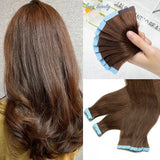 Mini Tape in Human Hair Extensions Double Side Invisible Seamless Tape in Hair 10pcs/set Natural Straight Black Brown Blonde